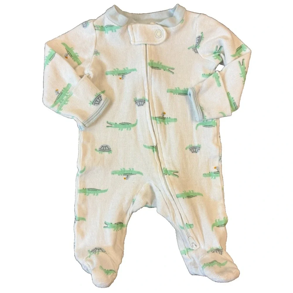 Carters Preemie Baby Boy Sleeper Outfit Romper Cotton Reborn Doll Ribbed Animals